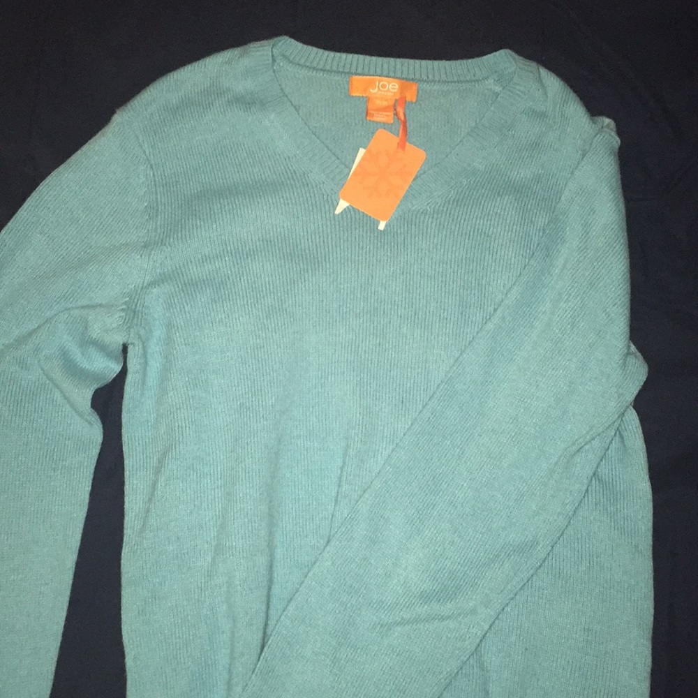 Mens Teal Blue Medium Joe Fresh V Neck Sweater NWT